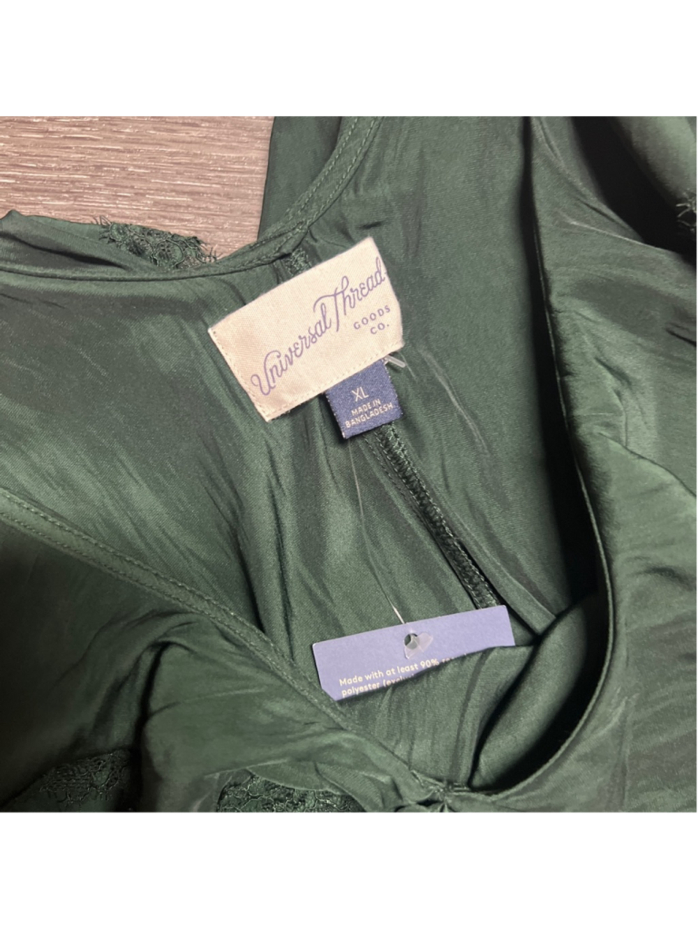 Women's Universal Thread Blouse XL Green Ruffle V-Neck Top Lace size XL - Picture 5 of 7